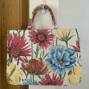 Vintage Style Floral Tapestry Jacquard Tote | Cottagecore Statement